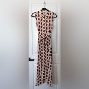 Anna Kay Women’s Silk/Cotton Blend Button-up Sleeveless Dress Printed Size M